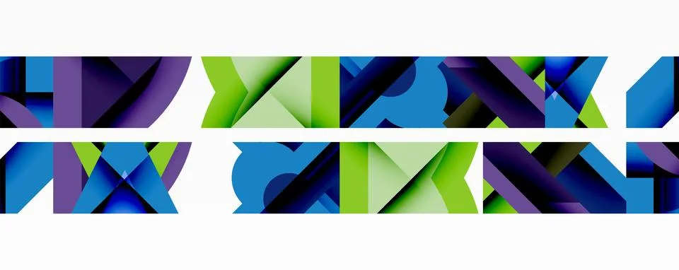 Abstract geometric artwork with interwoven angular and curved shapes, dynamic イラスト素材