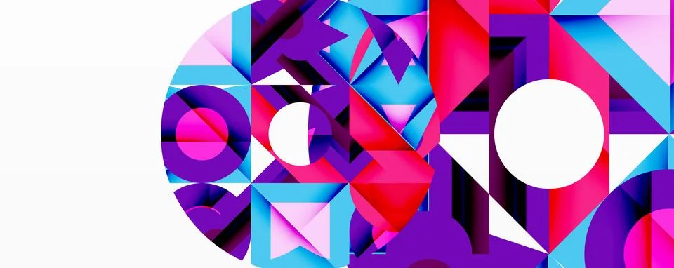 Abstract geometric artwork with interwoven angular and curved shapes, dynamic イラスト素材