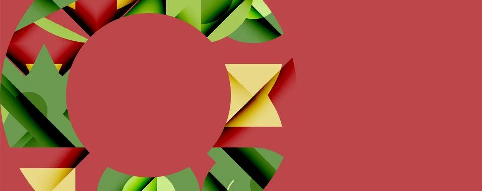 Abstract geometric artwork with interwoven angular and curved shapes, dynamic Ilustración de archivo