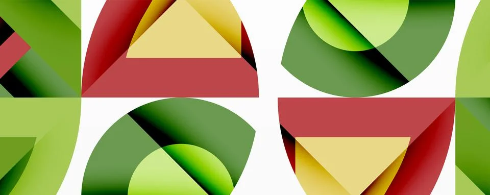 Abstract geometric artwork with interwoven angular and curved shapes, dynamic Illustrazione stock