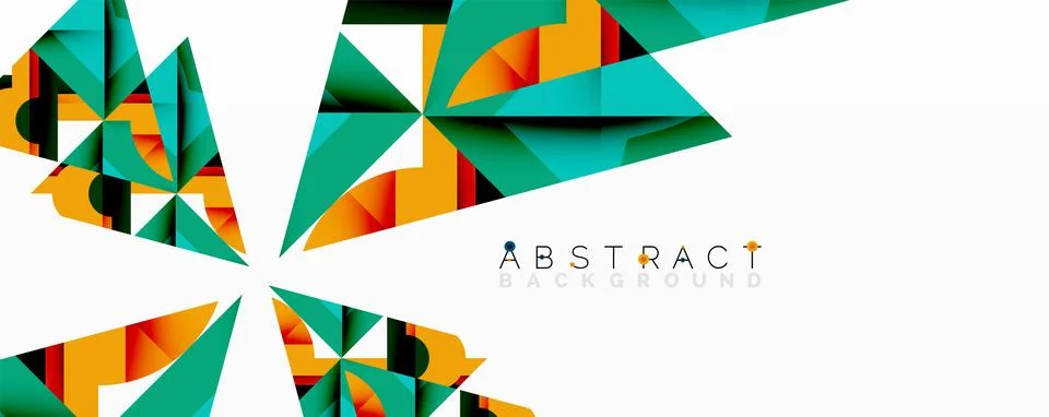 Abstract geometric artwork with interwoven angular and curved shapes, dynamic Stockillustratie