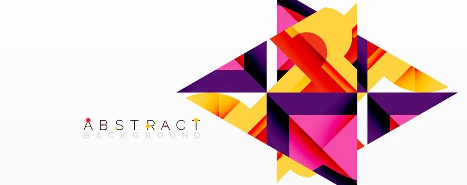 Abstract geometric artwork with interwoven angular and curved shapes, dynamic Stock Illustration
