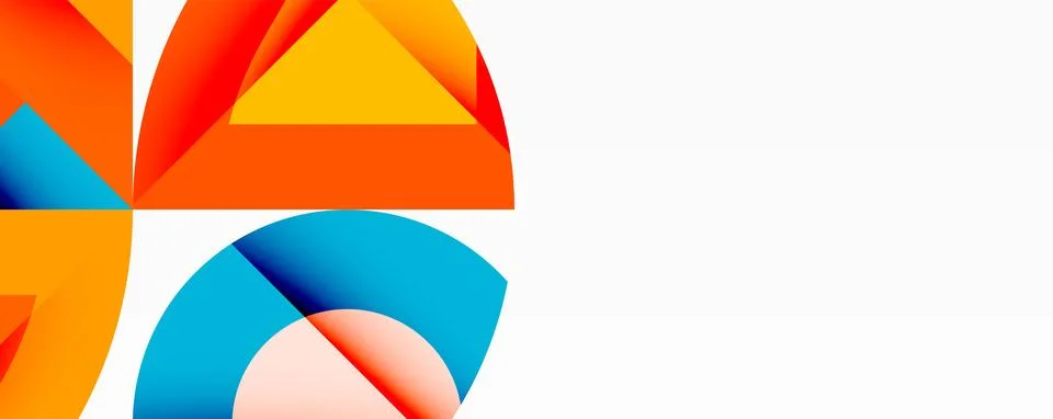 Abstract geometric artwork with interwoven angular and curved shapes, dynamic Stock Illustration