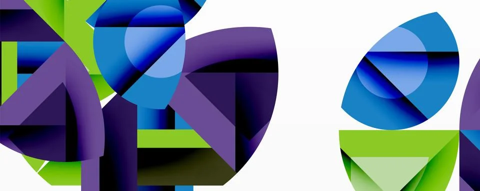 Abstract geometric artwork with interwoven angular and curved shapes, dynamic イラスト素材