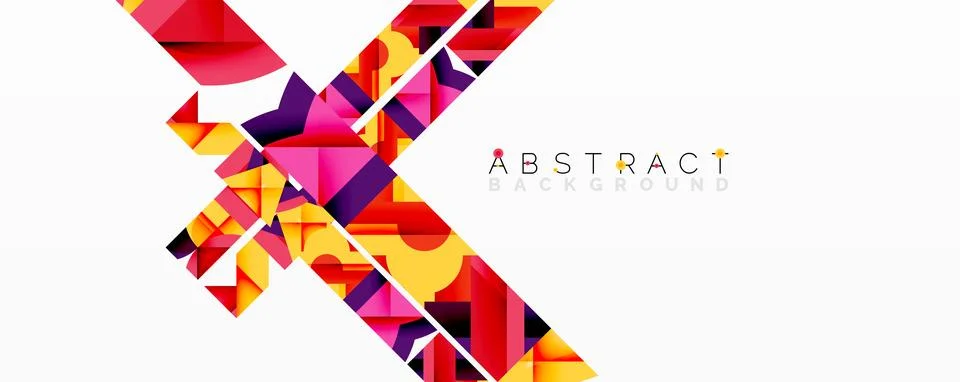 Abstract geometric artwork with interwoven angular and curved shapes, dynamic イラスト素材