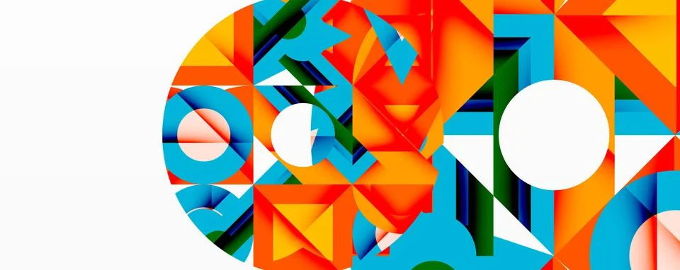 Abstract geometric artwork with interwoven angular and curved shapes, dynamic Illustrazione stock