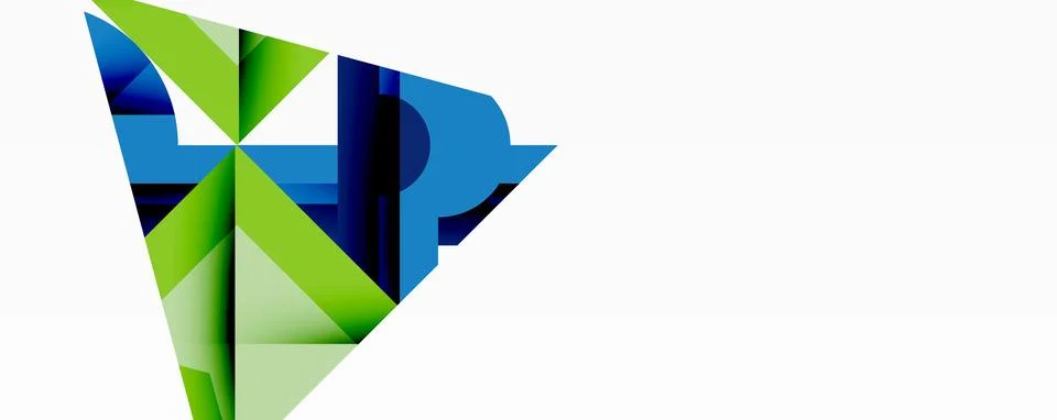 Abstract geometric artwork with interwoven angular and curved shapes, dynamic Illustrazione stock