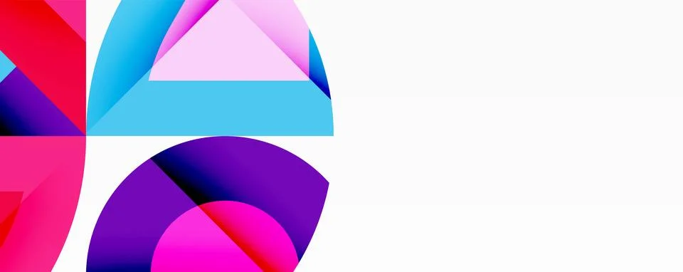 Abstract geometric artwork with interwoven angular and curved shapes, dynamic Stockillustratie