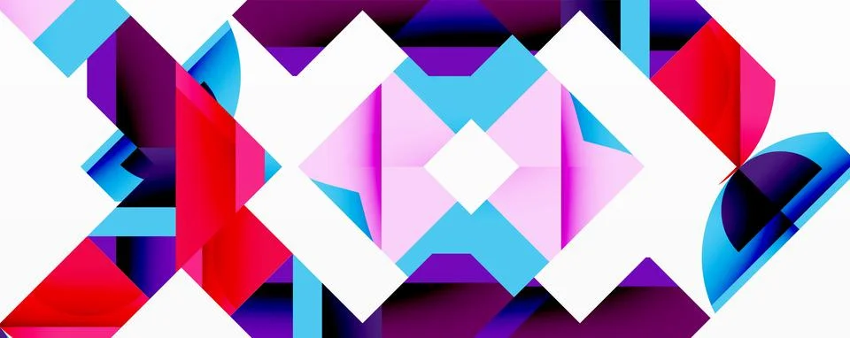 Abstract geometric artwork with interwoven angular and curved shapes, dynamic Illustrazione stock