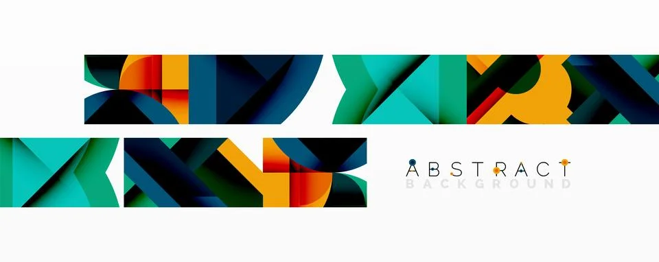 Abstract geometric artwork with interwoven angular and curved shapes, dynamic Stockillustratie