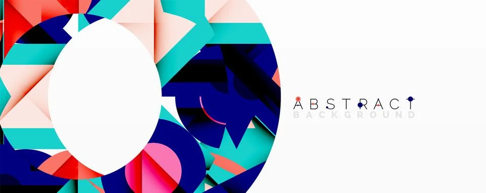 Abstract geometric artwork with interwoven angular and curved shapes, dynamic Illustrazione stock