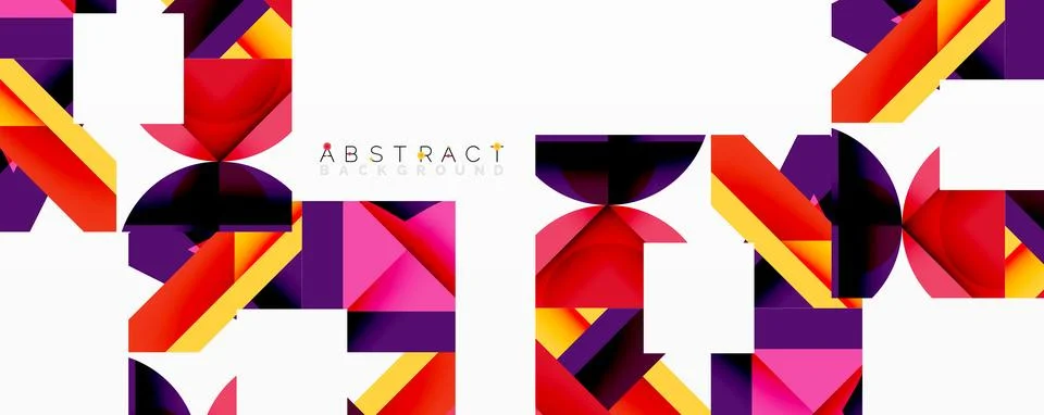 Abstract geometric artwork with interwoven angular and curved shapes, dynamic Ilustração Stock