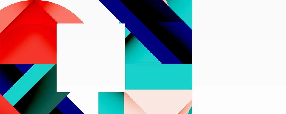 Abstract geometric artwork with interwoven angular and curved shapes, dynamic Illustrazione stock