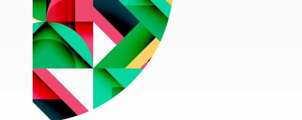 Abstract geometric artwork with interwoven angular and curved shapes, dynamic 스톡 일러스트