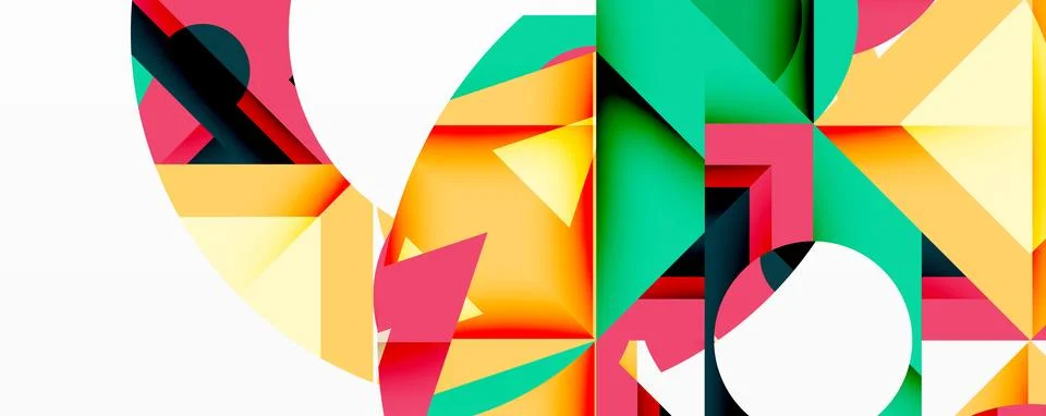 Abstract geometric artwork with interwoven angular and curved shapes, dynamic Ilustração Stock