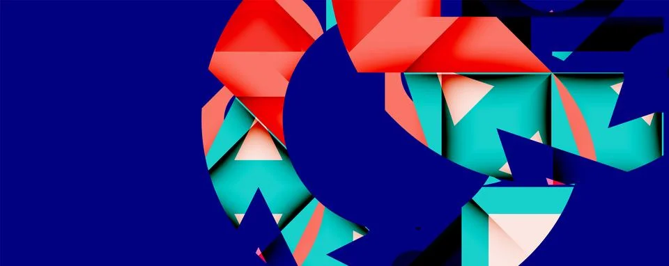 Abstract geometric artwork with interwoven angular and curved shapes, dynamic イラスト素材