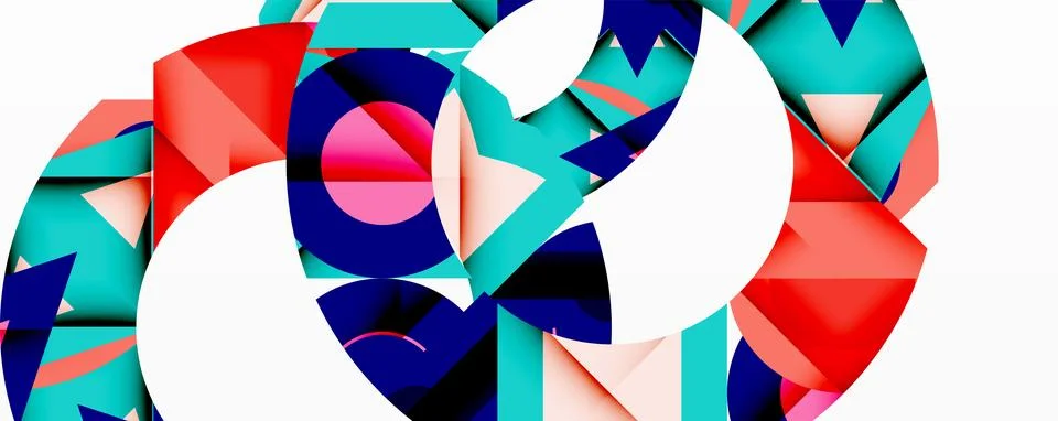 Abstract geometric artwork with interwoven angular and curved shapes, dynamic イラスト素材