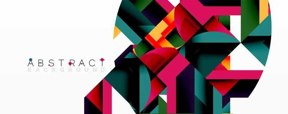 Abstract geometric artwork with interwoven angular and curved shapes, dynamic 스톡 일러스트