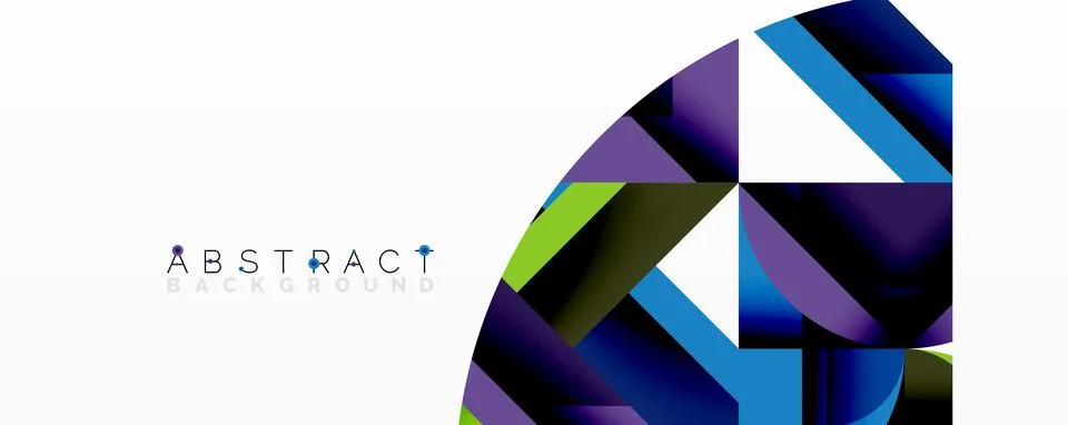 Abstract geometric artwork with interwoven angular and curved shapes, dynamic Stockillustratie