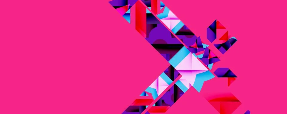 Abstract geometric artwork with interwoven angular and curved shapes, dynamic 스톡 일러스트