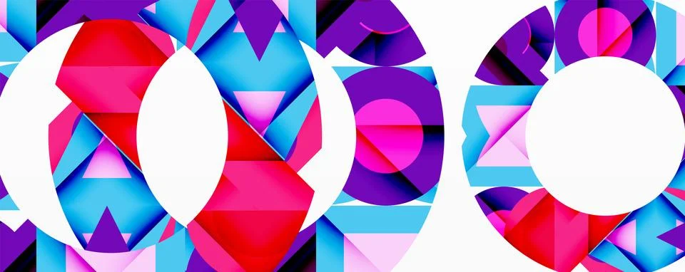 Abstract geometric artwork with interwoven angular and curved shapes, dynamic 스톡 일러스트