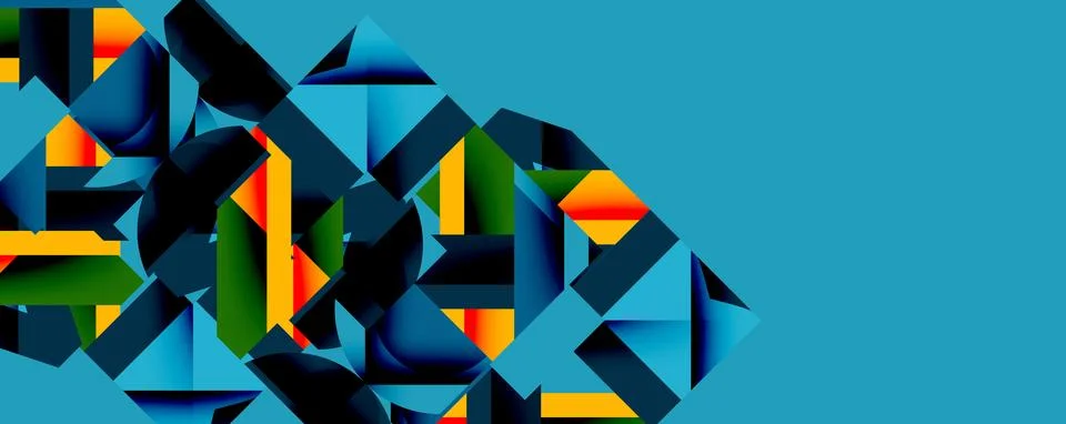 Abstract geometric artwork with interwoven angular and curved shapes, dynamic 스톡 일러스트