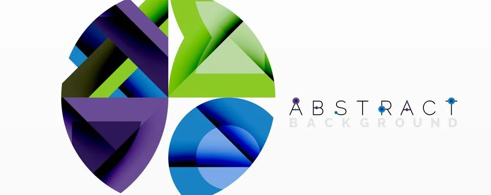 Abstract geometric artwork with interwoven angular and curved shapes, dynamic Stockillustratie