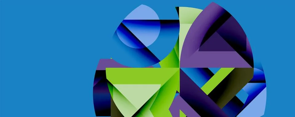 Abstract geometric artwork with interwoven angular and curved shapes, dynamic イラスト素材