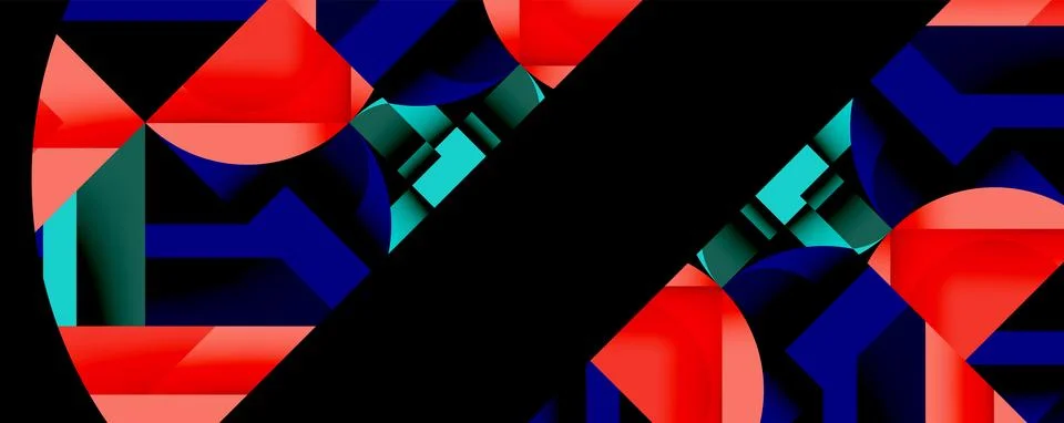 Abstract geometric artwork with interwoven angular and curved shapes, dynamic イラスト素材