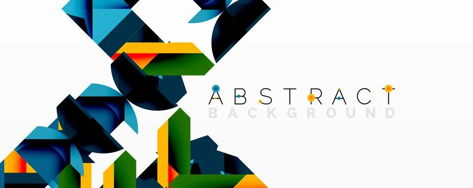 Abstract geometric artwork with interwoven angular and curved shapes, dynamic Illustrazione stock