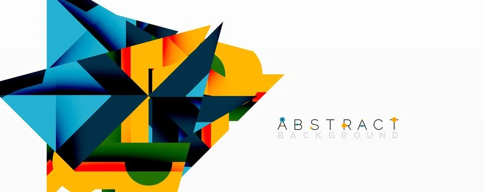 Abstract geometric artwork with interwoven angular and curved shapes, dynamic Stockillustratie