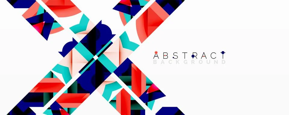 Abstract geometric artwork with interwoven angular and curved shapes, dynamic Illustrazione stock