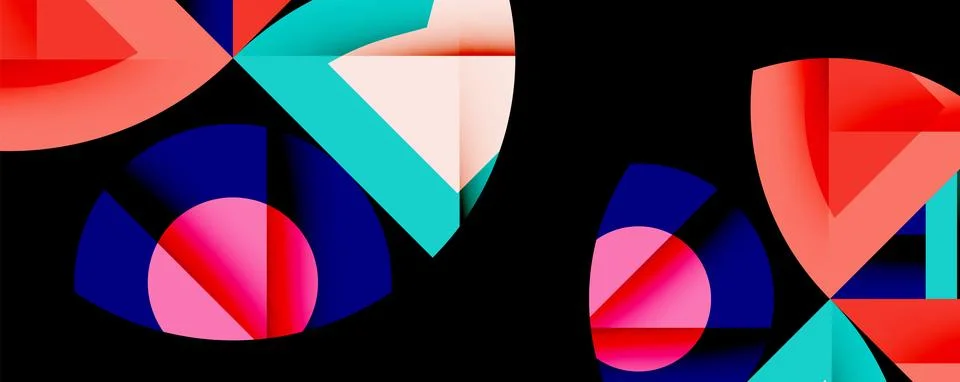Abstract geometric artwork with interwoven angular and curved shapes, dynamic 库存插图