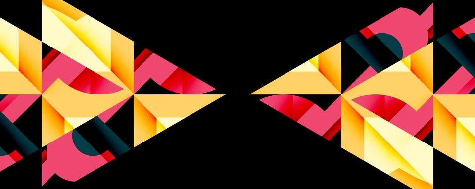 Abstract geometric artwork with interwoven angular and curved shapes, dynamic イラスト素材