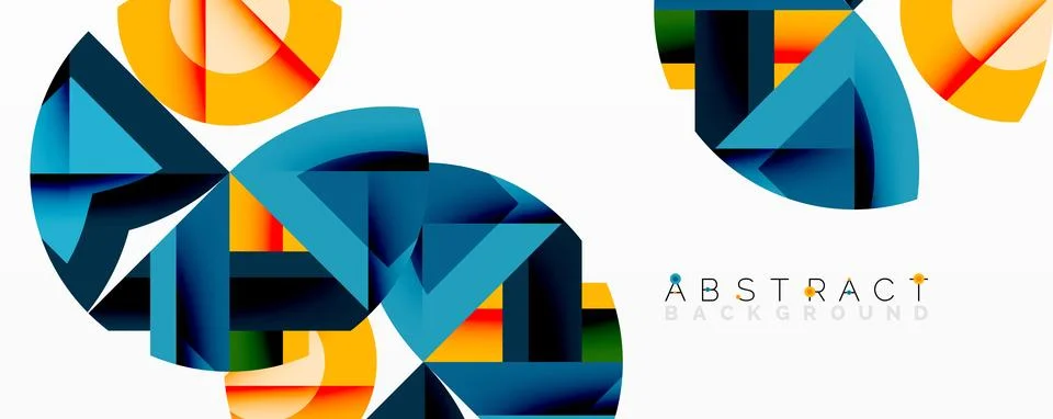 Abstract geometric artwork with interwoven angular and curved shapes, dynamic Ilustração Stock