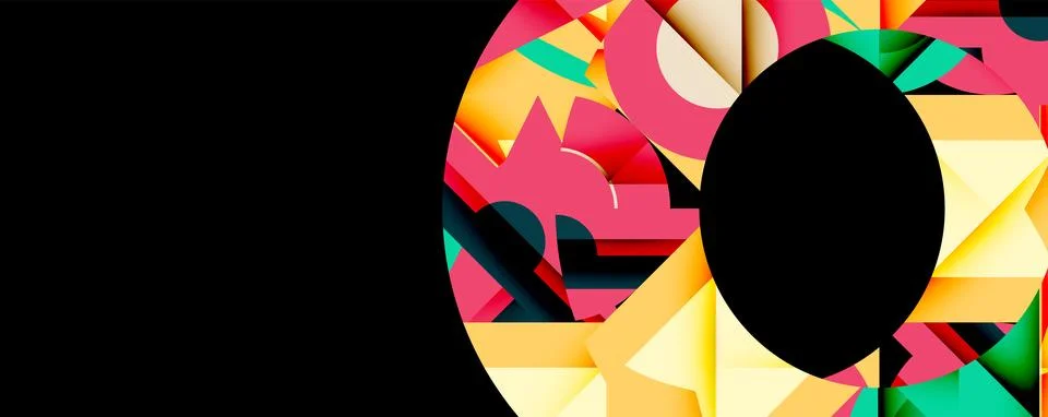 Abstract geometric artwork with interwoven angular and curved shapes, dynamic Illustrazione stock