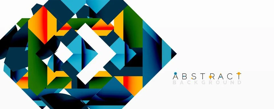 Abstract geometric artwork with interwoven angular and curved shapes, dynamic Stock Illustration