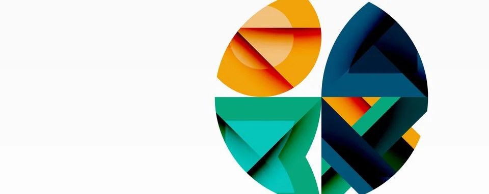 Abstract geometric artwork with interwoven angular and curved shapes, dynamic イラスト素材