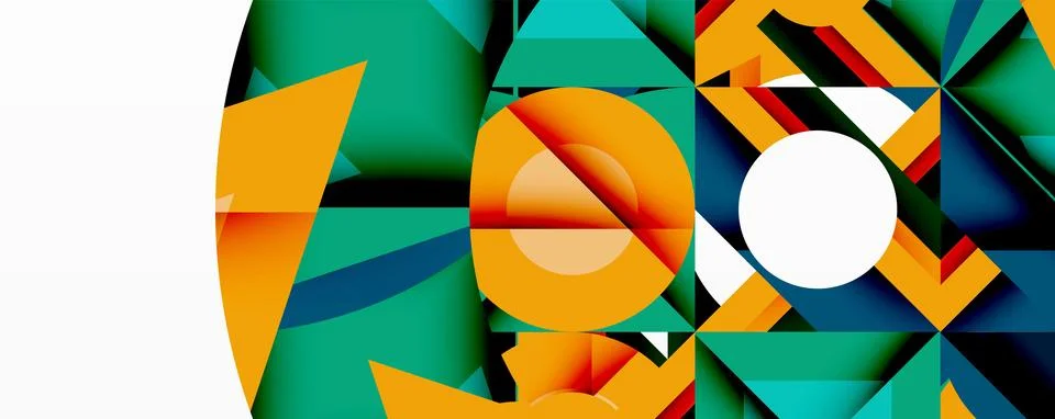 Abstract geometric artwork with interwoven angular and curved shapes, dynamic Illustrazione stock