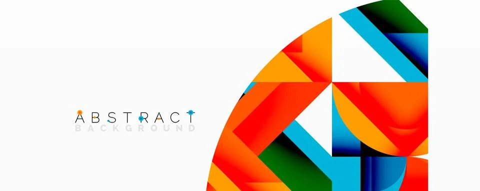 Abstract geometric artwork with interwoven angular and curved shapes, dynamic Stock Illustration