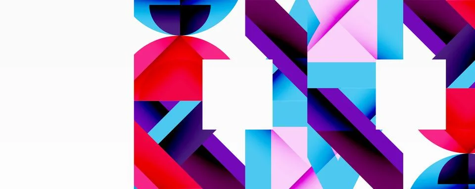 Abstract geometric artwork with interwoven angular and curved shapes, dynamic Illustrazione stock