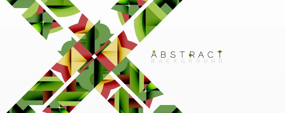 Abstract geometric artwork with interwoven angular and curved shapes, dynamic Illustrazione stock