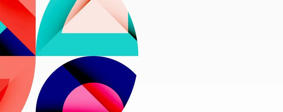 Abstract geometric artwork with interwoven angular and curved shapes, dynamic Stock Illustration