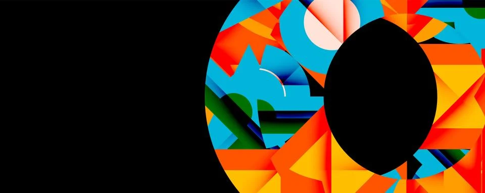 Abstract geometric artwork with interwoven angular and curved shapes, dynamic イラスト素材