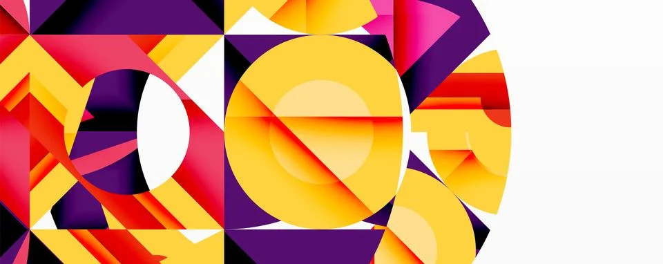 Abstract geometric artwork with interwoven angular and curved shapes, dynamic Ilustração Stock