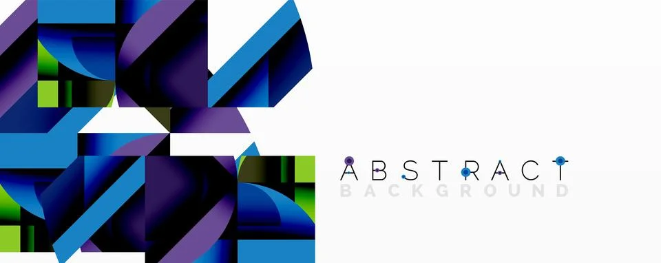 Abstract geometric artwork with interwoven angular and curved shapes, dynamic Stock Illustration