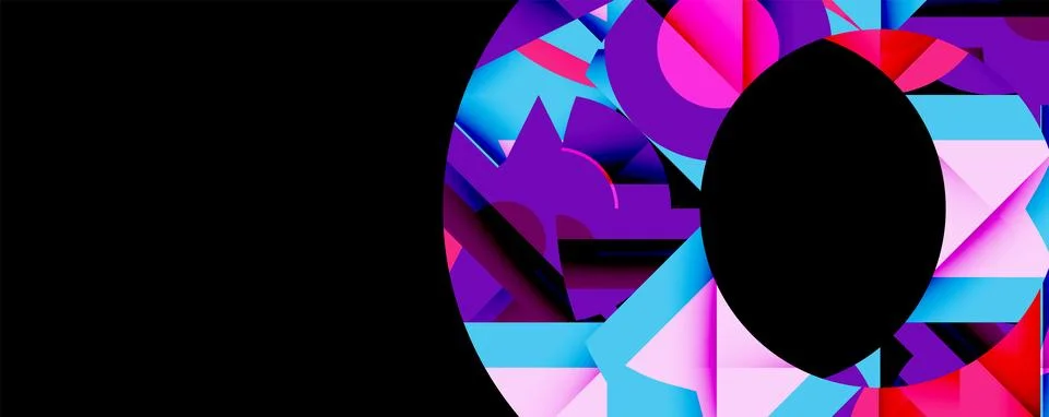 Abstract geometric artwork with interwoven angular and curved shapes, dynamic Ilustração Stock