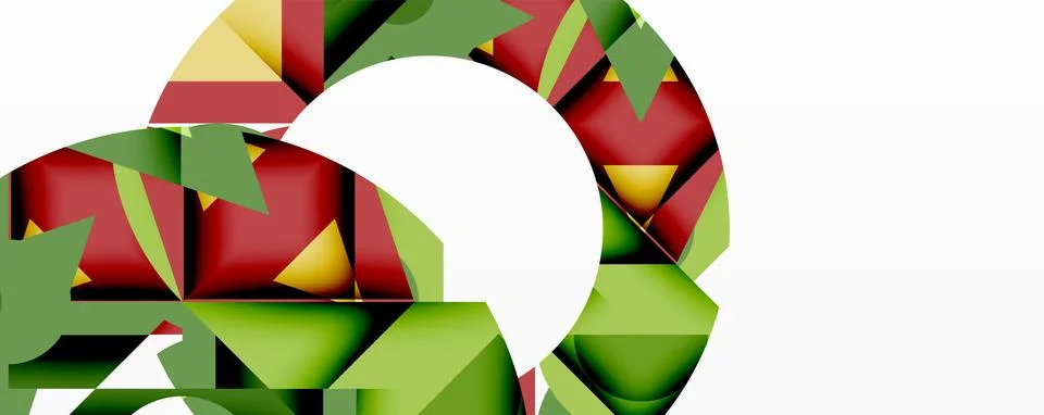 Abstract geometric artwork with interwoven angular and curved shapes, dynamic Illustrazione stock