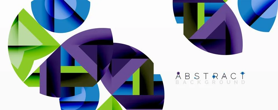 Abstract geometric artwork with interwoven angular and curved shapes, dynamic Illustrazione stock