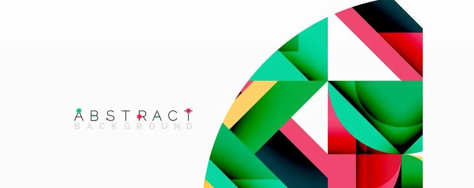 Abstract geometric artwork with interwoven angular and curved shapes, dynamic Ilustração Stock